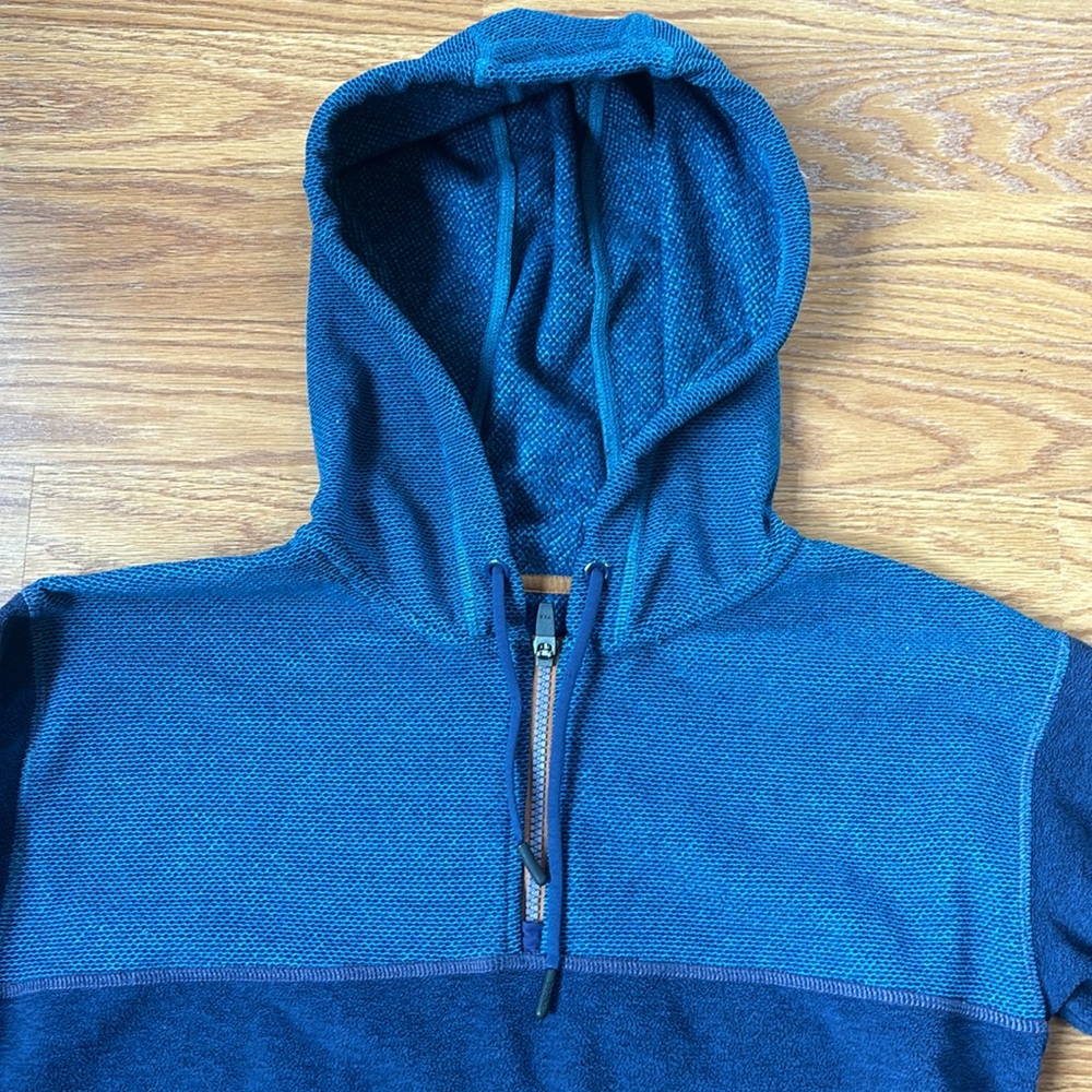 Prana Blue 1/4 Zip Liora Fleece  Hoodie‎ Sweatshirt Size Medium - Picture 2 of 12